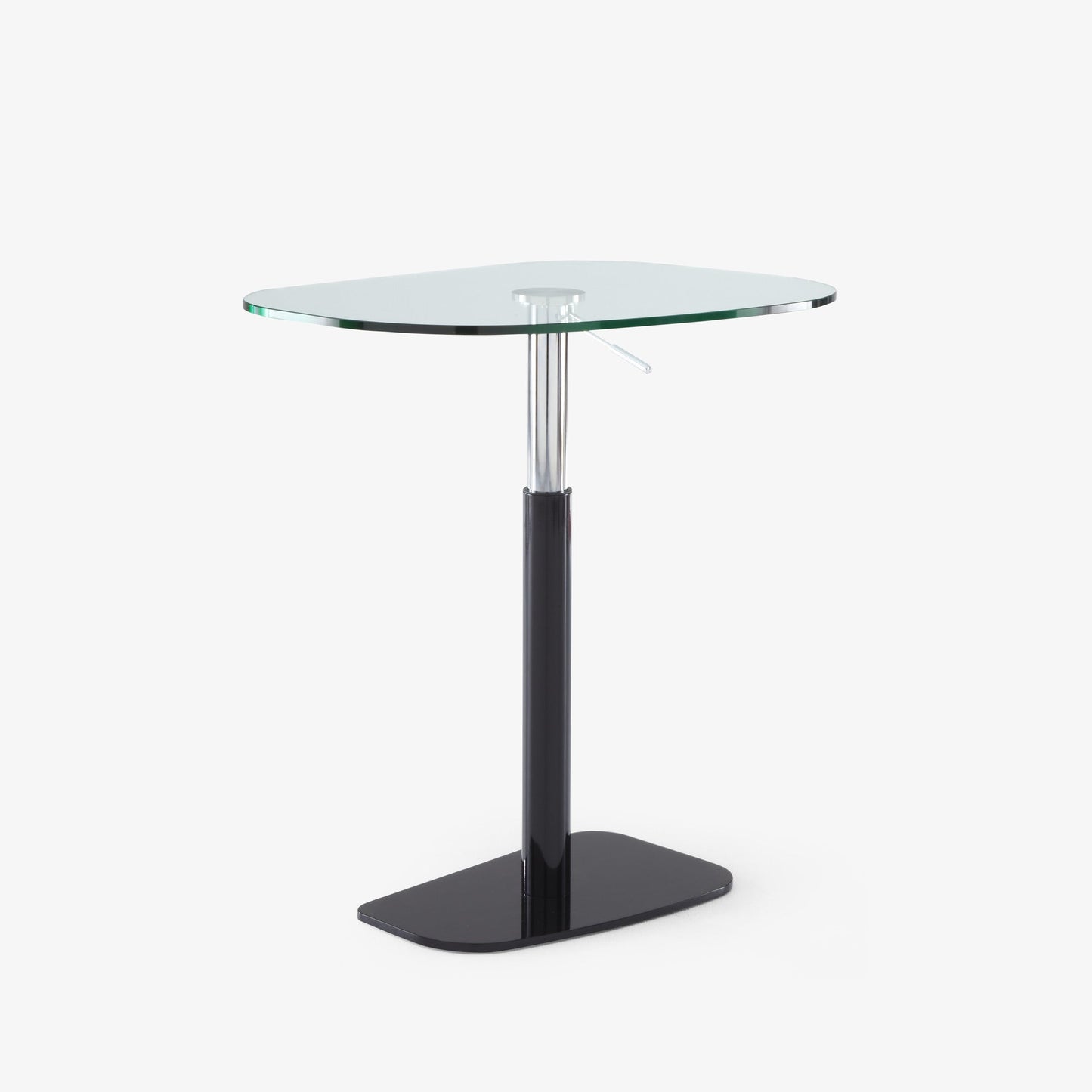 PIAZZA - Height-adjustable glass and steel table.