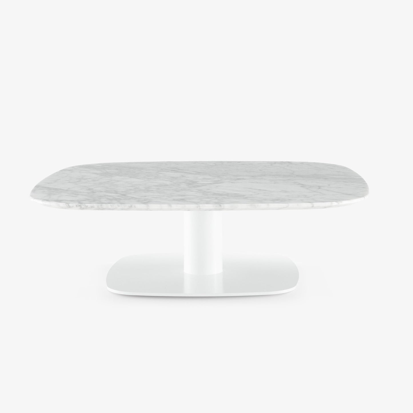 ALSTER - Low square Carrara marble coffee table.