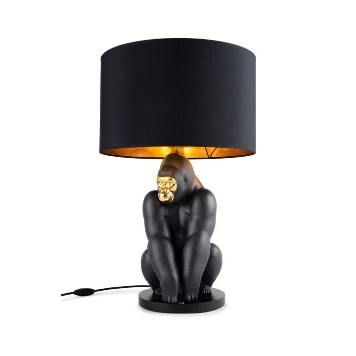 Gorilla lamp by Lladró #Black-gold (CE)