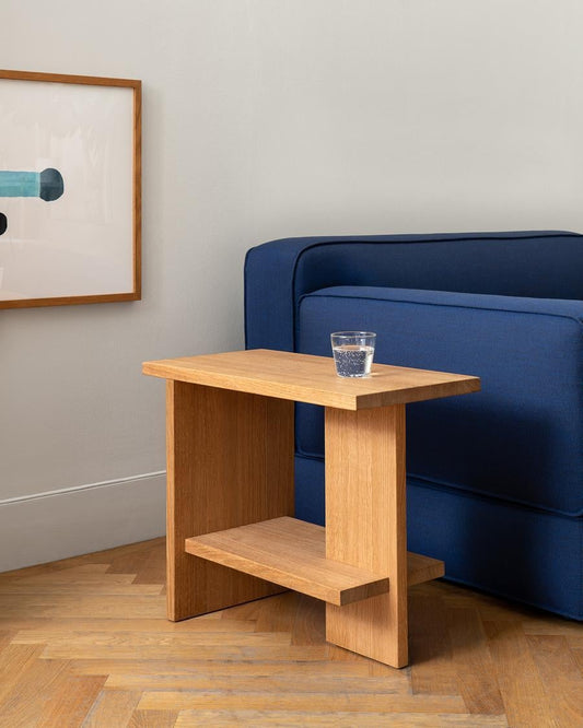Tee side table, rectangular, oiled oak