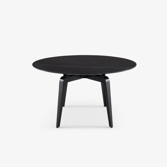 ODESSA - Round table with marble effect porcelain stoneware top.