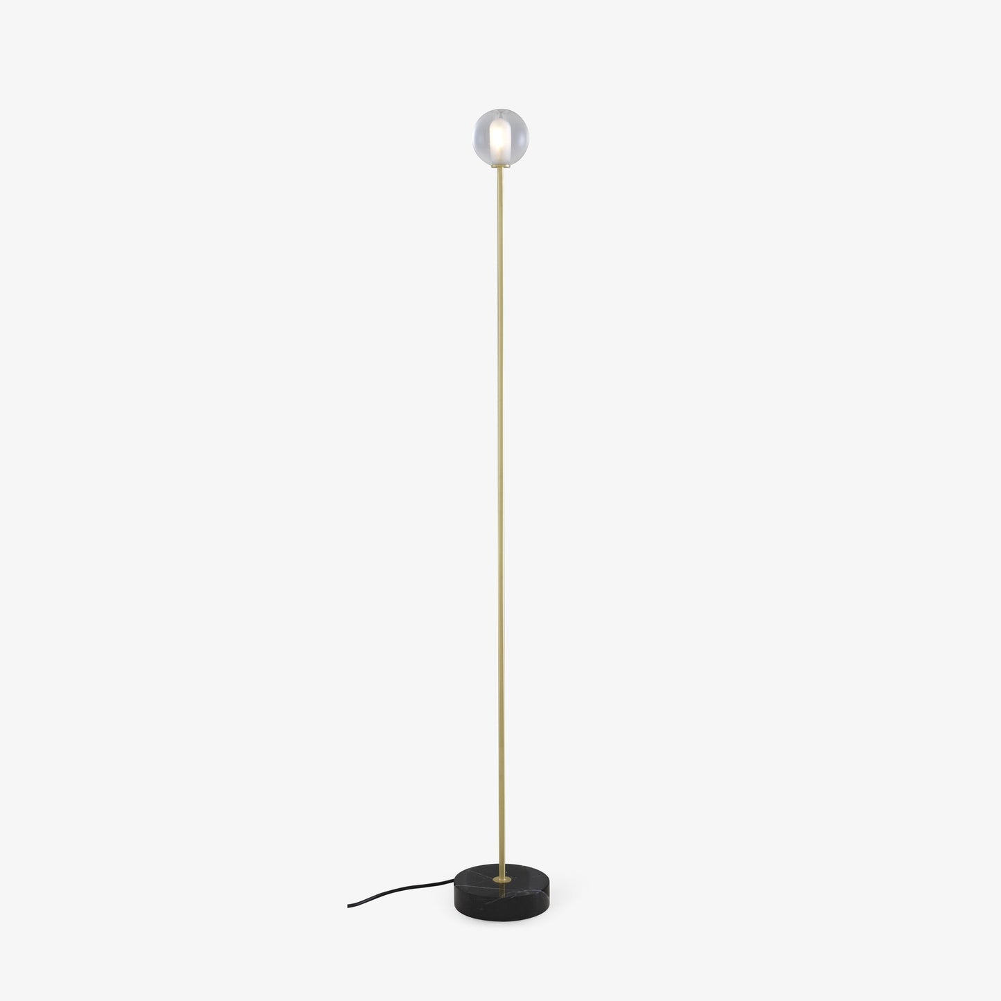 CALOT - LED floor lamp with marble base and glass shade.