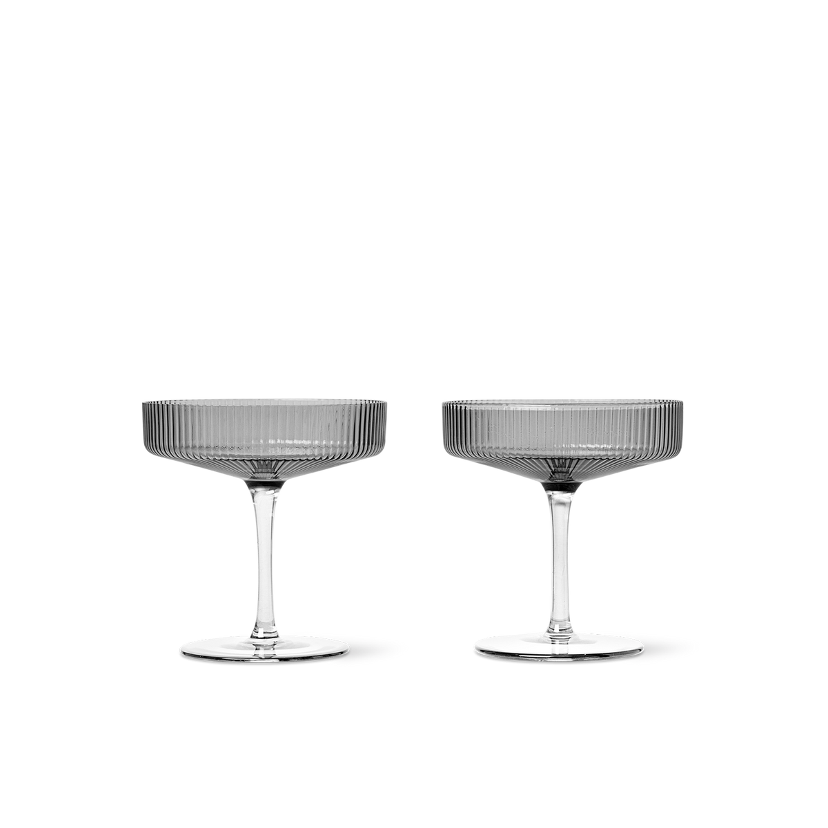 Ripple Champagne Saucers (set of 2) by Ferm Living #Smoked Grey