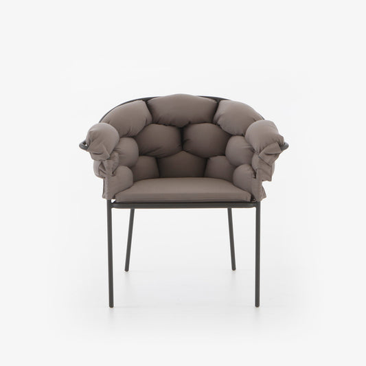 SERPENTINE - Garden fabric easy chair with removable cover with armrests.