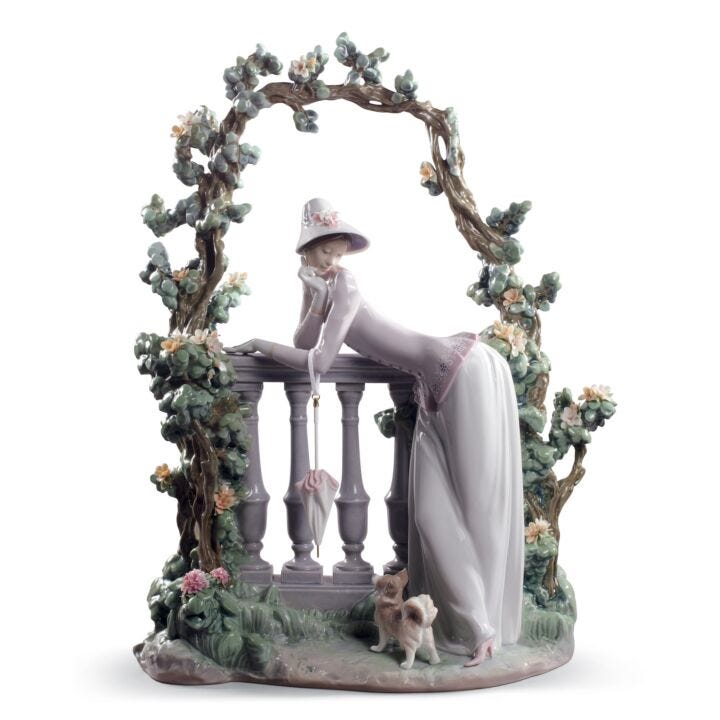 In The Balustrade Woman Sculpture by Lladró