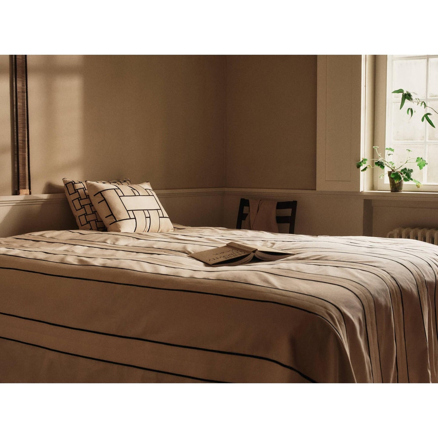 Ferm Living Lattice Cushion Rectangular Off White/ Black