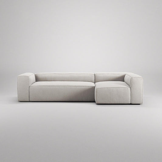 Decotique Grand 4-Seater Sofa Chaise Right Moonwhite