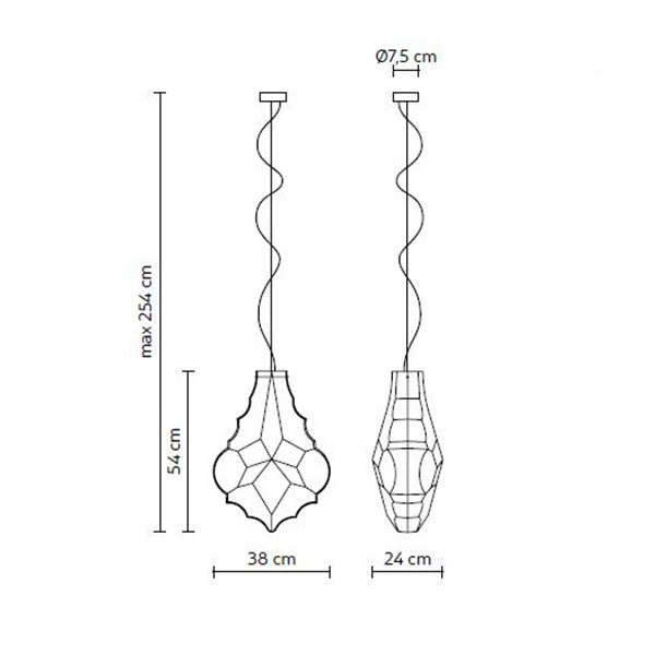 24 KARATI SE104 - Glass pendant lamp.