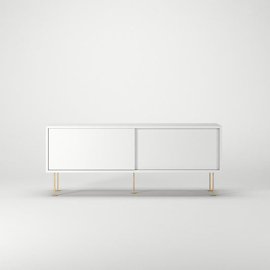 Decotique Vogue TV Bench with Legs 136 White/Brass