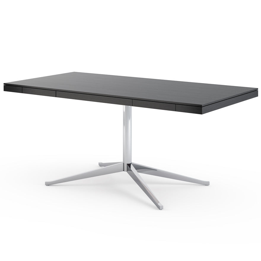 Florence Knoll Table Desk - Rectangular Wood Writing Desk with Drawer.