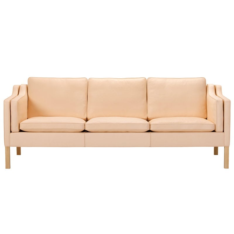 Mogensen 2213 sofa by Fredericia #natural leather - soaped oak #