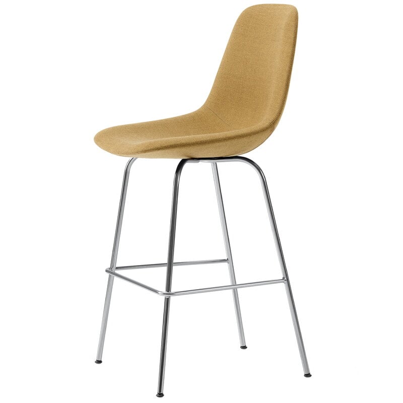 Eyes 4 Leg barstool by Fredericia #brushed chrome - ochre #