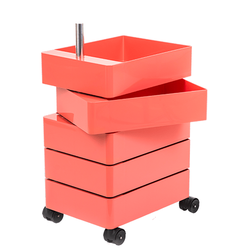 360° - ABS chest of 5 drawers with casters.