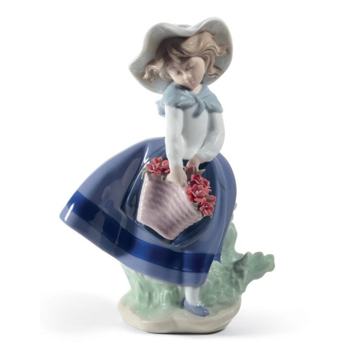 Pretty Pickings Girl with Carnations Figurine by Lladró