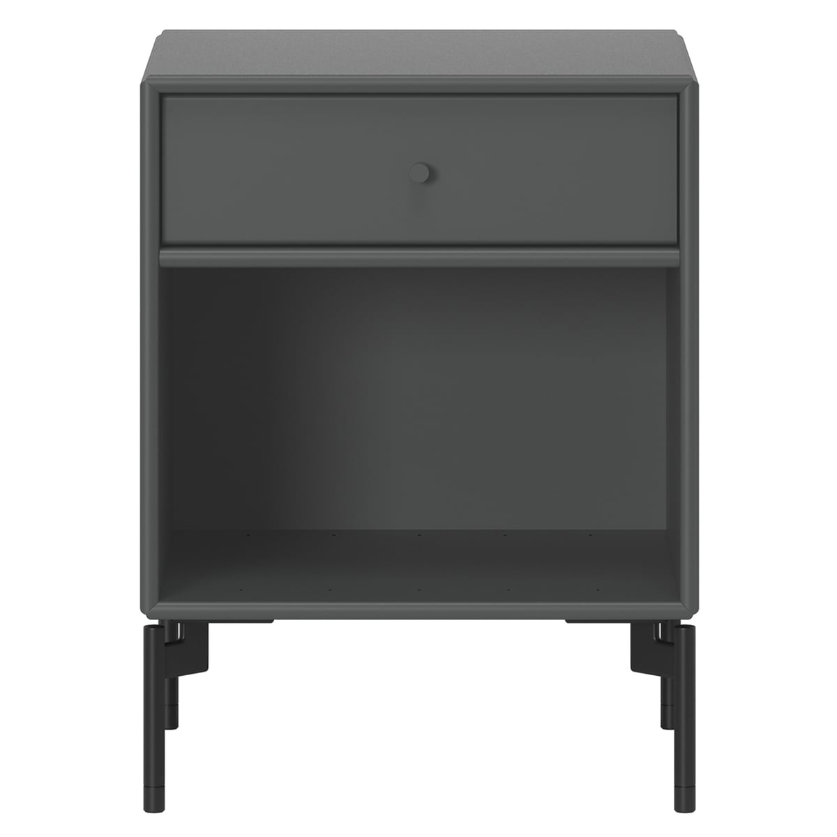 Dream nightstand, black legs - 04 Antracite