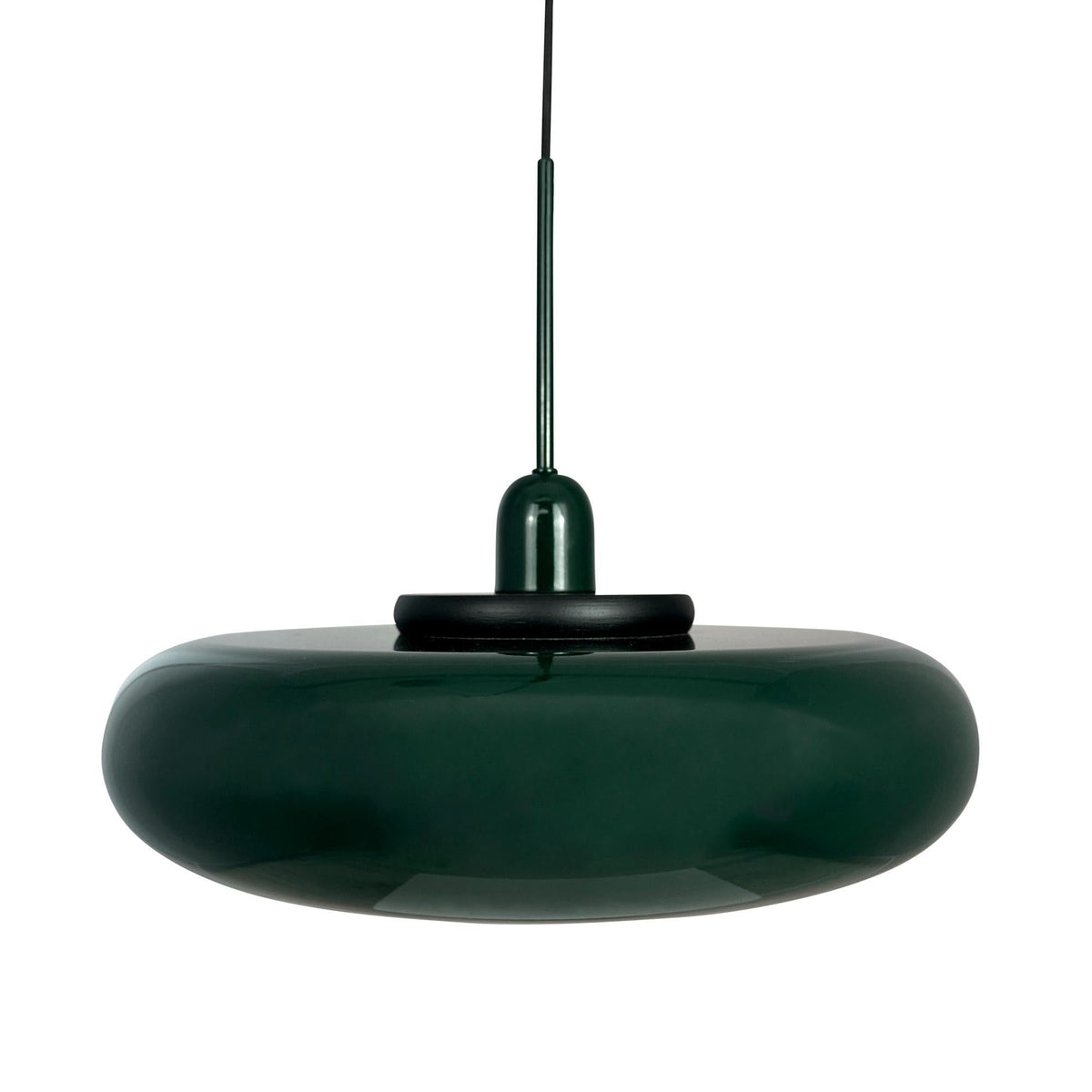 Dyberg Larsen Planet Pendant With Ring Wood/ Dark Green
