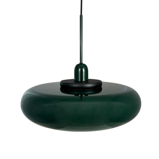 Dyberg Larsen Planet Pendant With Ring Wood/ Dark Green