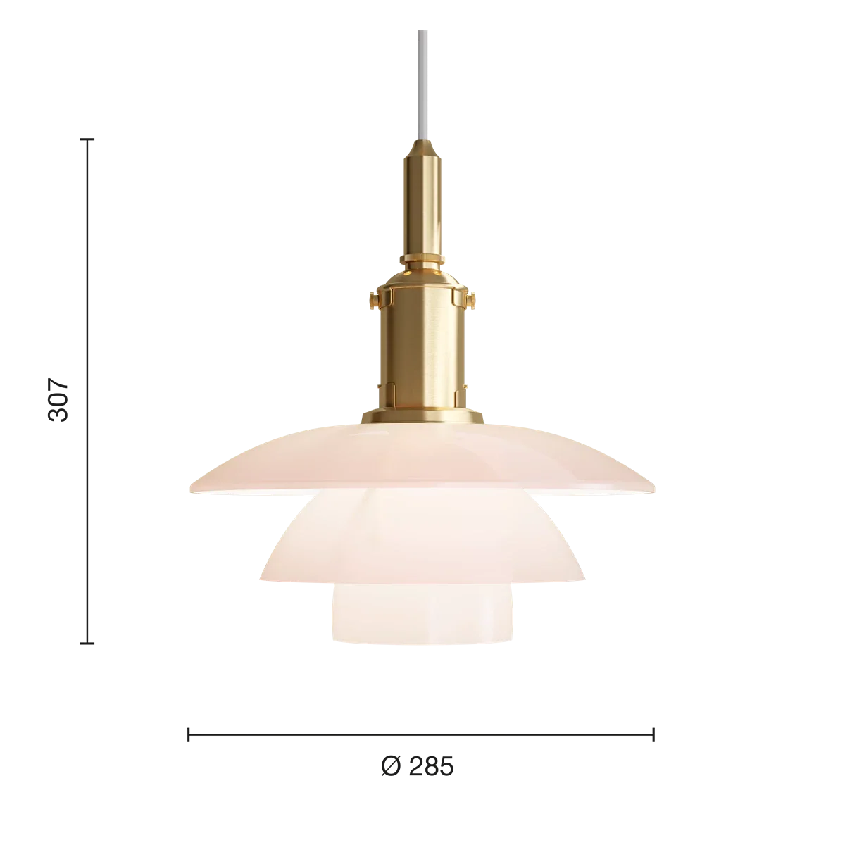 PH 3/3 Pale Rose Pendant Lamp.