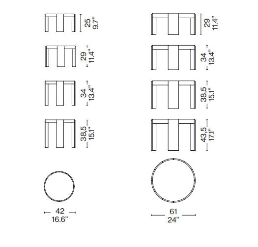 780/783 - Set of 4 coffee tables.