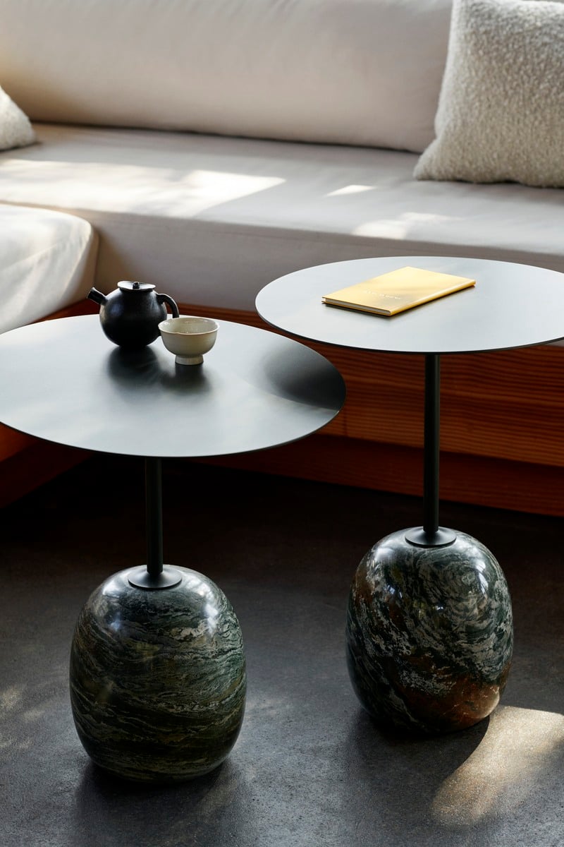 Lato LN8 coffee table, deep green - Verde Alpi marble
