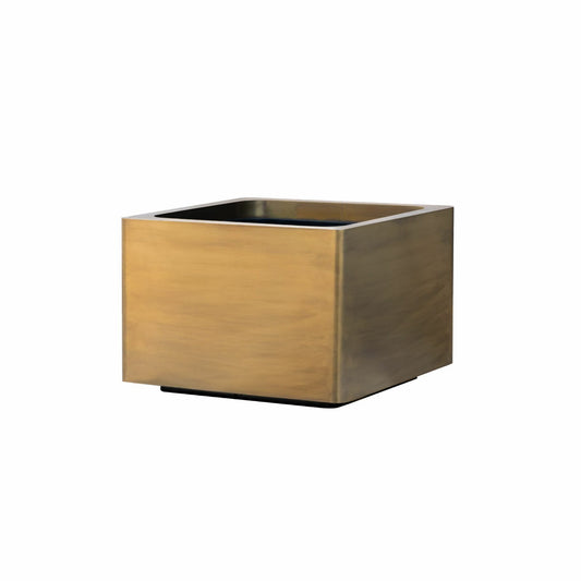 CUPRUM - Square brass cube planter.