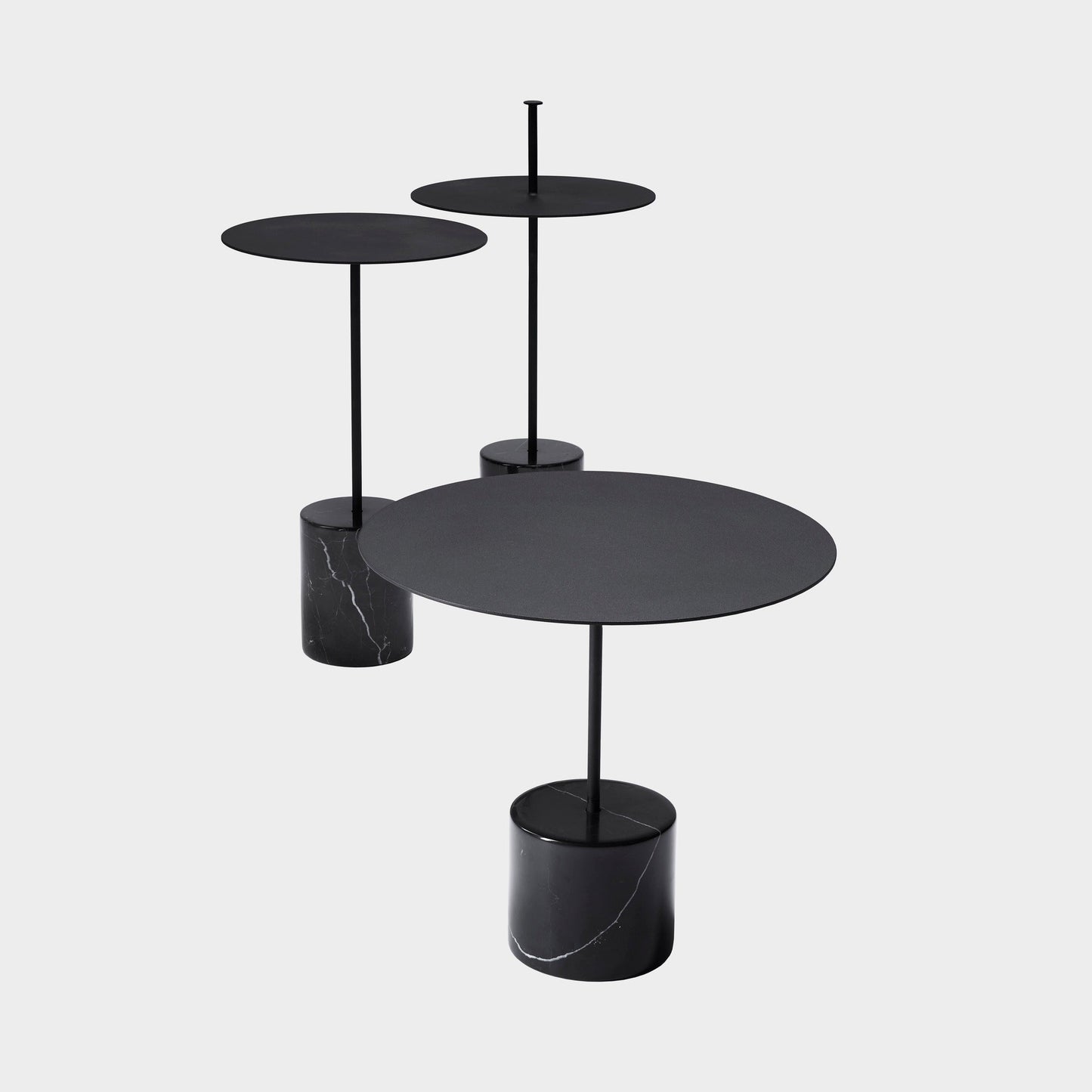 Calibre side table w. handle, high, black - Nero Marquina marble