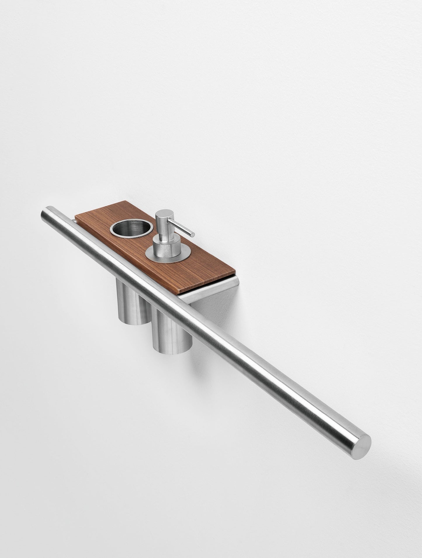 CILINDRO - Stainless steel and wood towel rack by Falper