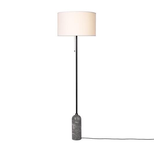 Gravity Floor Lamp Large by GUBI #Gray Marble and White Shade Large
