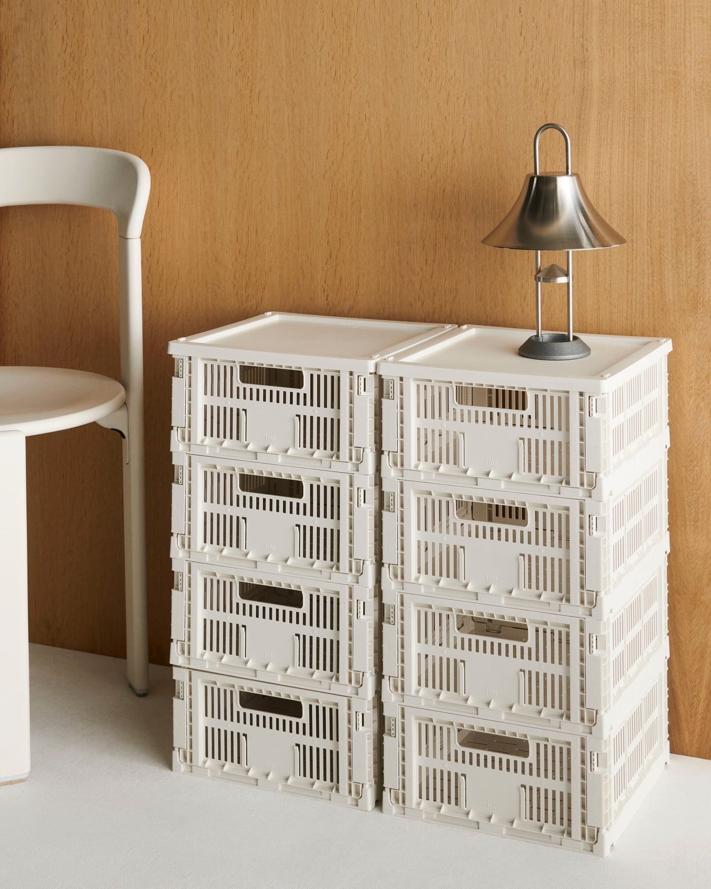 Colour Crate lid, M Square/Cube, recycled plastic, off-white