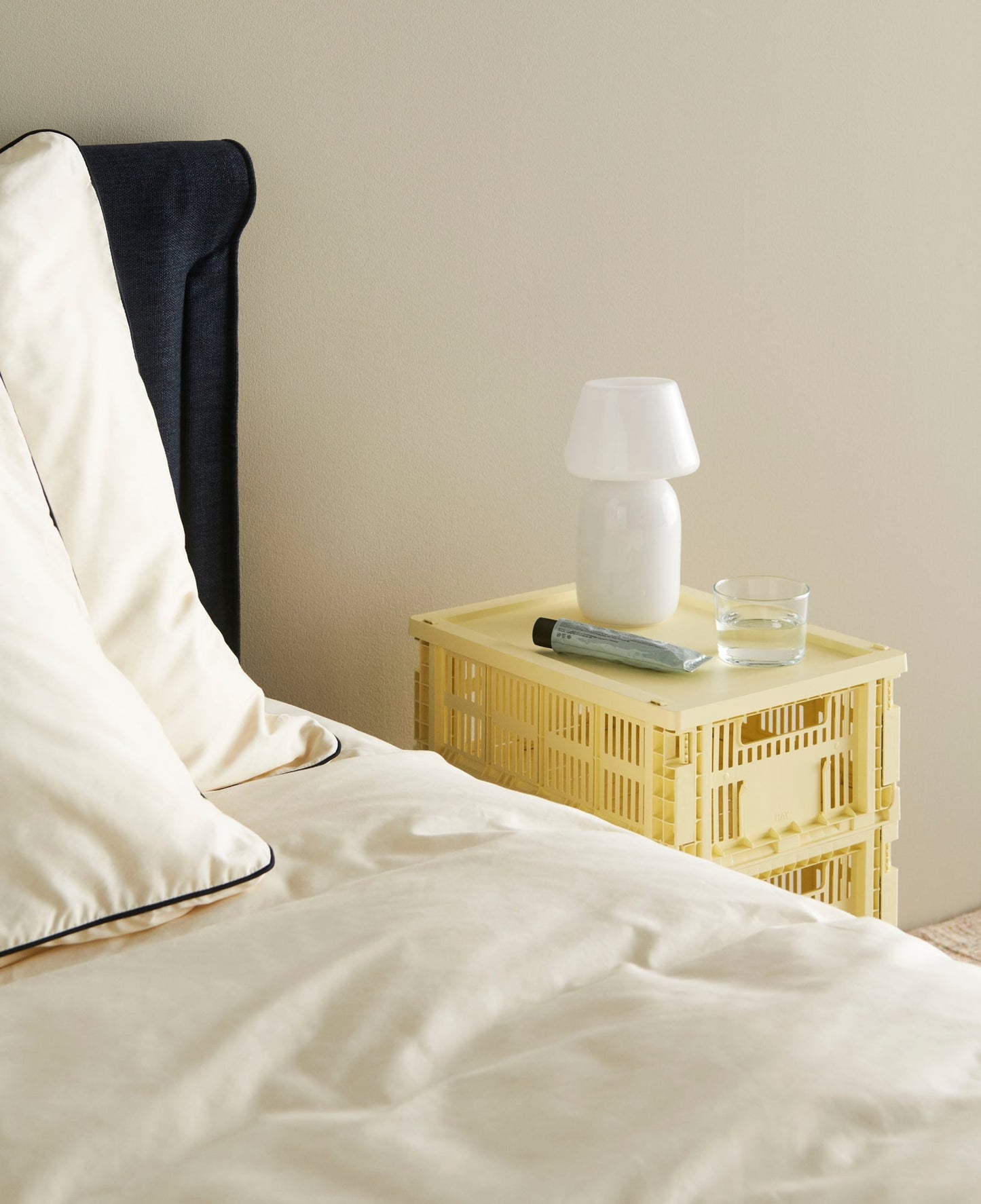 Colour Crate lid, M, recycled plastic, light yellow
