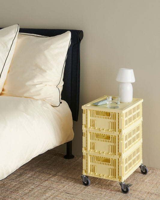 Colour Crate lid, M, recycled plastic, light yellow