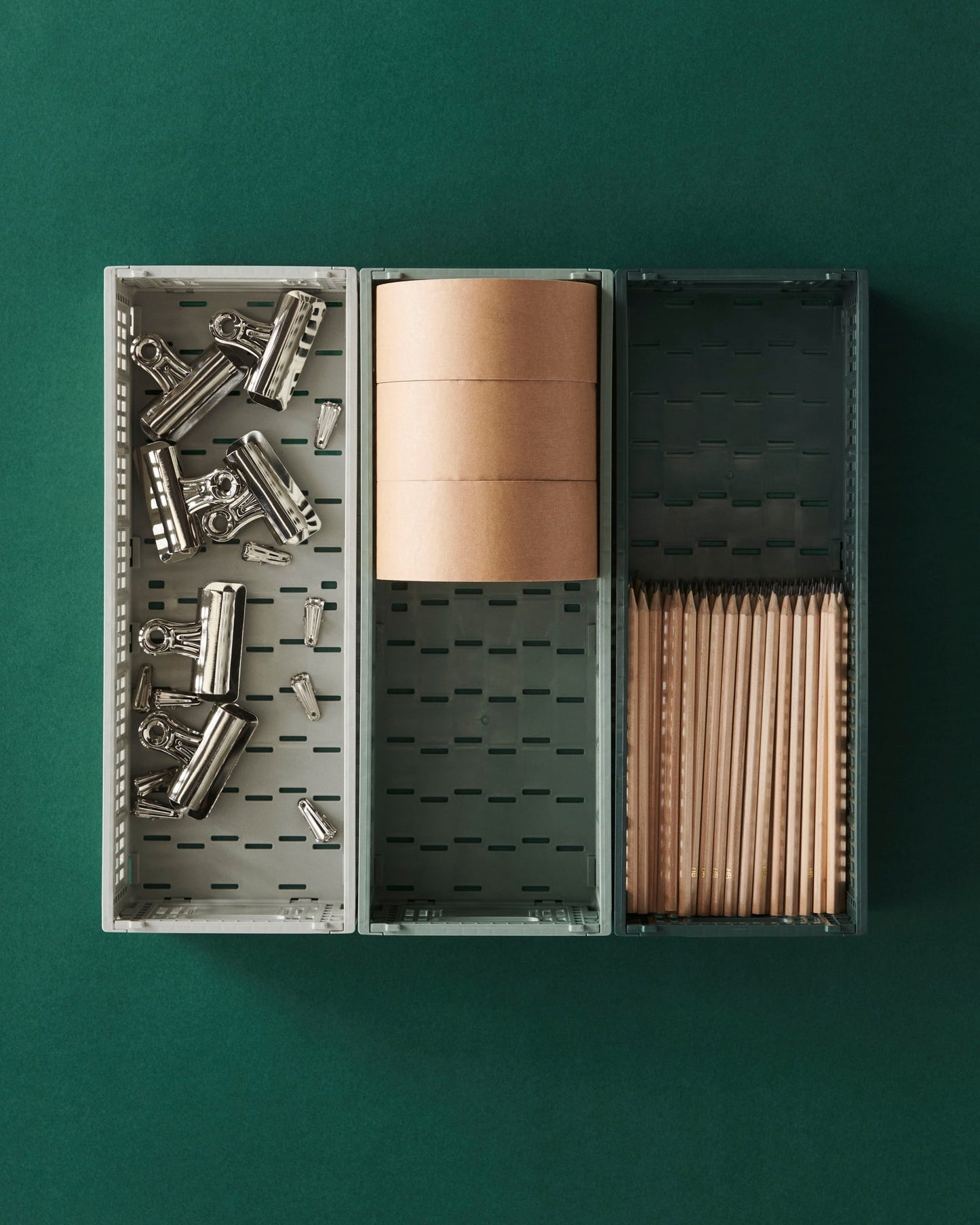 Colour Crate Mini, Oblong, recycled plastic, dark green