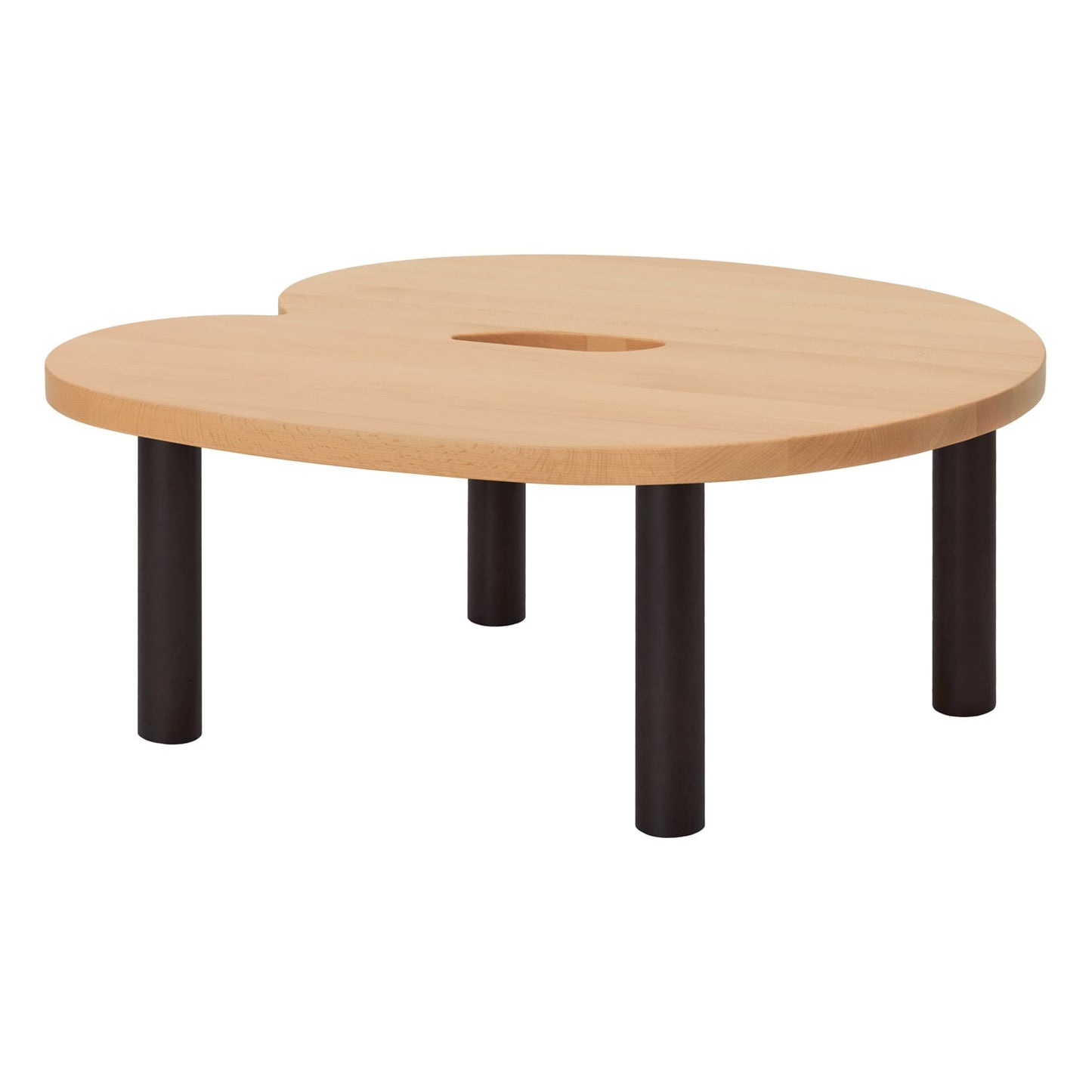 Worm coffee table, round, beech - brown