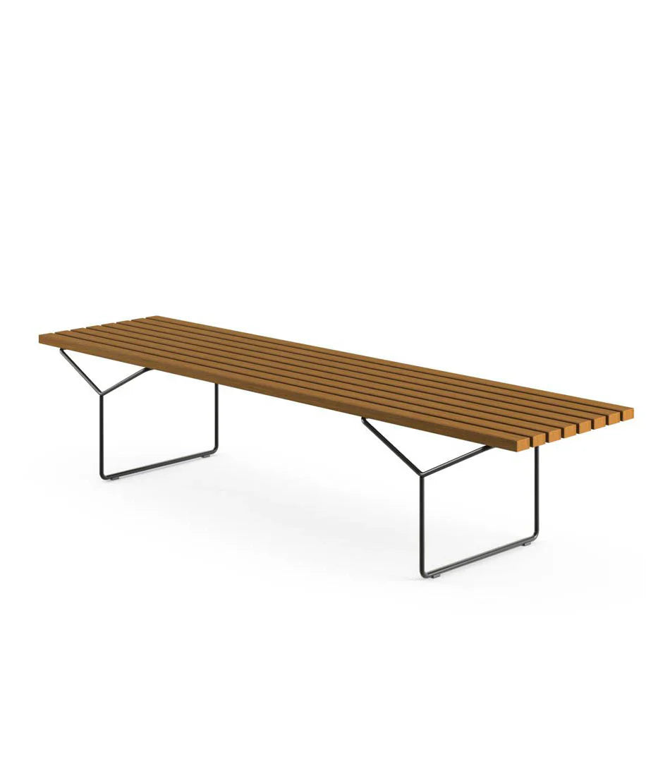 Bertoia - Steel and Teak Garden Bench