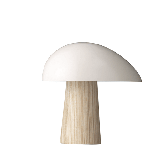 Night Owl Table Lamp by Fritz Hansen #Smoke White w. Base in Ashwood