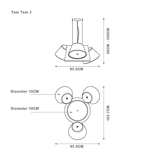 TAM TAM 3 - Swivel aluminium pendant lamp (Request Info).