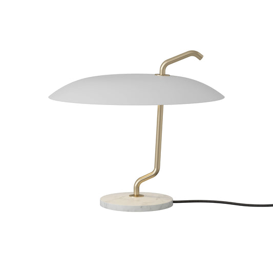 Table Lamp Model 537 by Astep #Brass Structure / White Reflector / White Marble Base