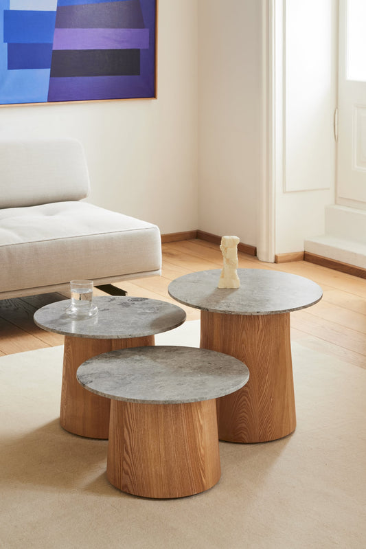 Niveau coffee table, 45 cm, oiled ash - tundra grey