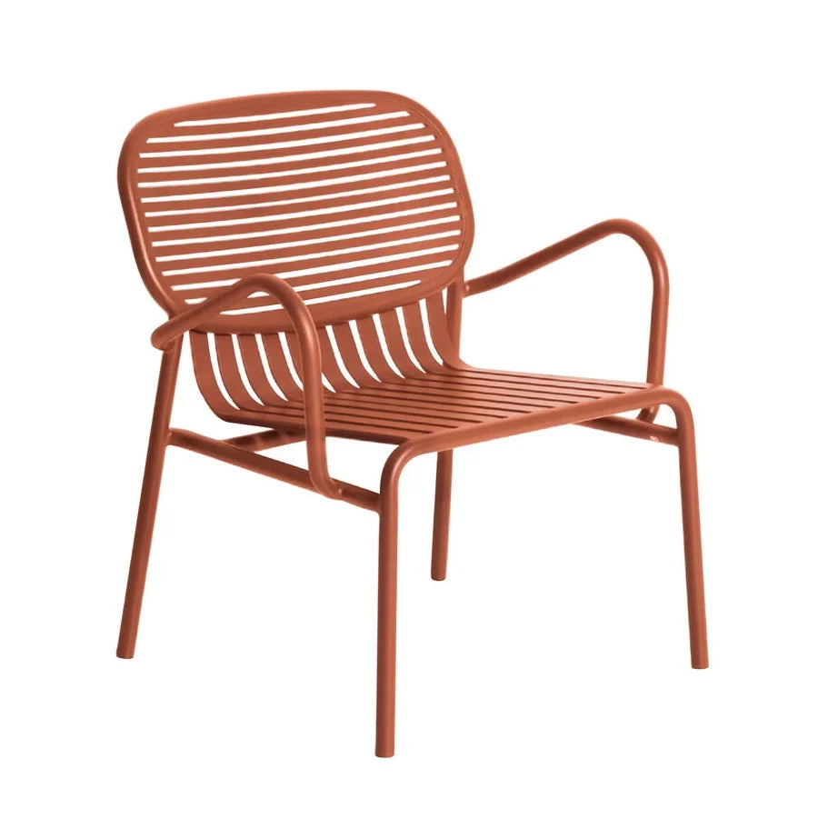 WEEK-END - Garden powder coated aluminium easy chair with armrests.
