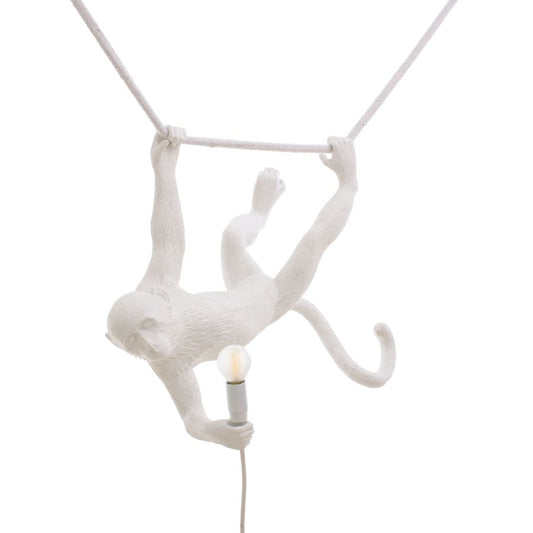 LED Resin Indoor/Outdoor Hanging Lamp Monkey Lamp Swing by Seletti #White