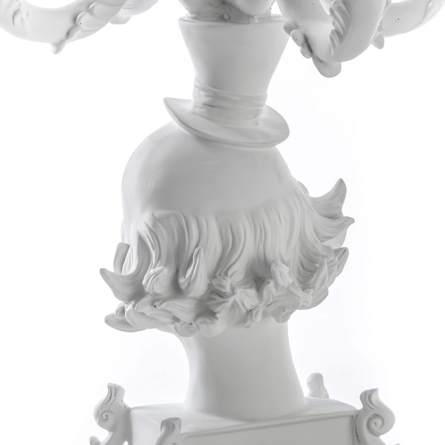 5 Arms Polyresin Candle Holder Burlesque Clown by Seletti #White