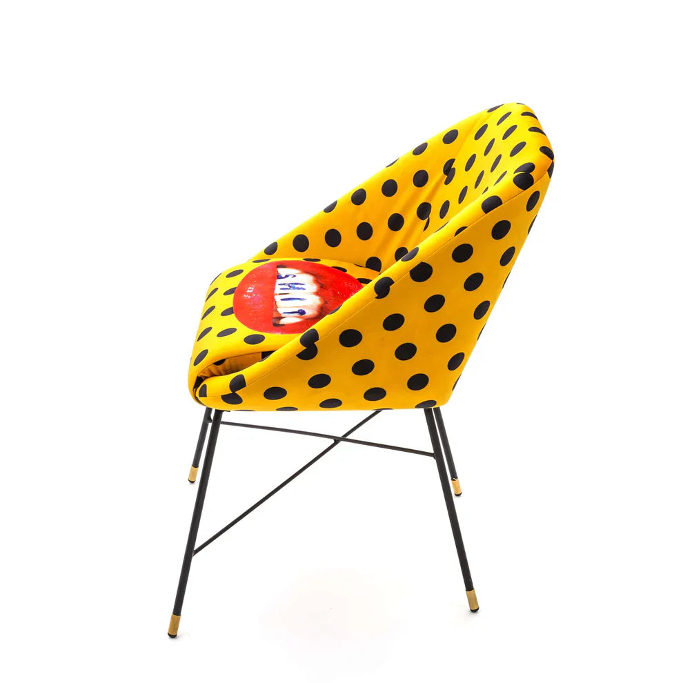 SHIT - Upholstered fabric chair with armrests.