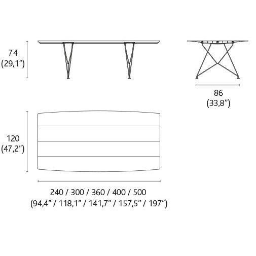 TABLE B 120 - Rectangular Stainless Steel dining table