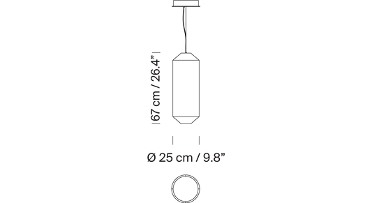 Tekiò Vertical - LED dimmable japanese paper pendant lamp (Request Info).