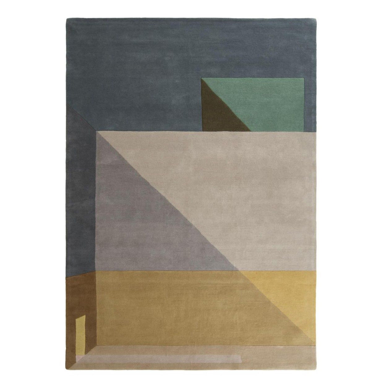 AGOSTO - Patterned rectangular wool rug.