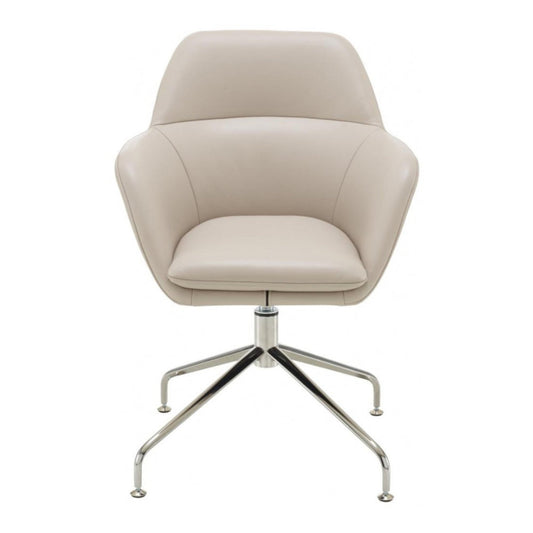 AMÉDÉE - leather office chair with armrests with 4-Spoke base