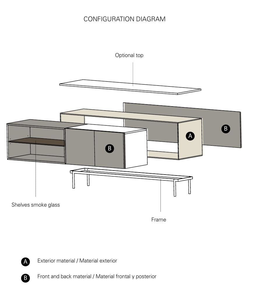 ELEMENT credenza - Wooden sideboard with doors.