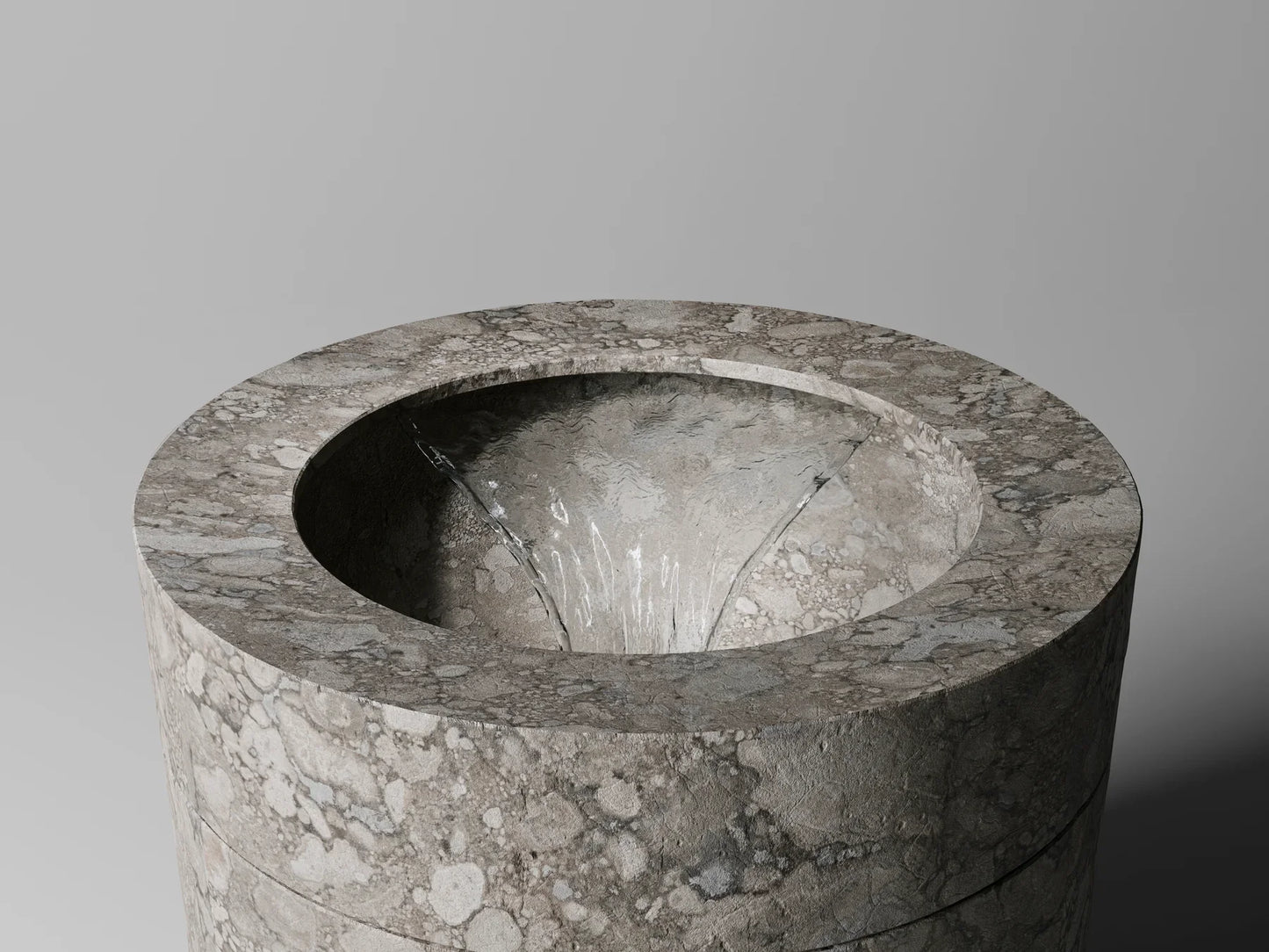 ANIMA LIQUIDA - Freestanding round natural stone washbasin