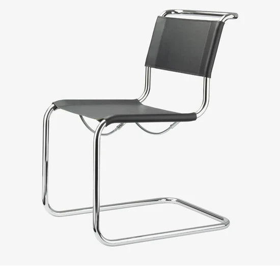 S 33 - Cantilever tanned leather chair.