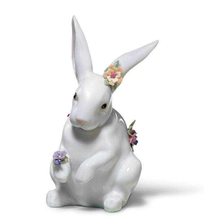 Sitting Bunny with Flowers Figurine by Lladró
